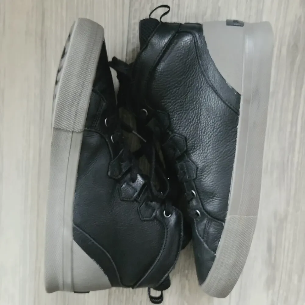 B4 Sorel Men's US 11.5 Caribou Mid WP Waterproof Sneaker Black Leather High Top